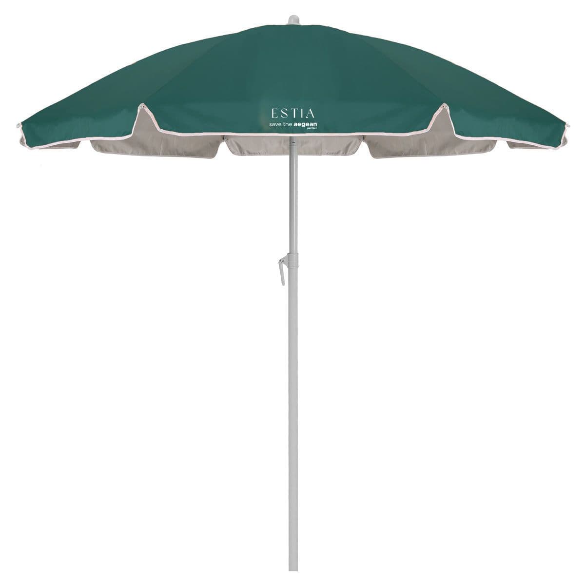 ΟΜΠΡΕΛΑ ΘΑΛΑΣΣΗΣ ESTIA 00-30490 TEAL GREEN ΜΕ ΠΡΟΣΤΑΣΙΑ UPF 50+ ΜΕΤΑΛΛΙΚΗ 1.8m - εικόνα 1